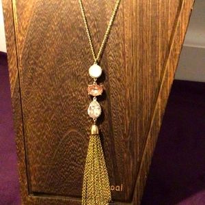 LOFT 30” Tri-Stone Tassel Pendant